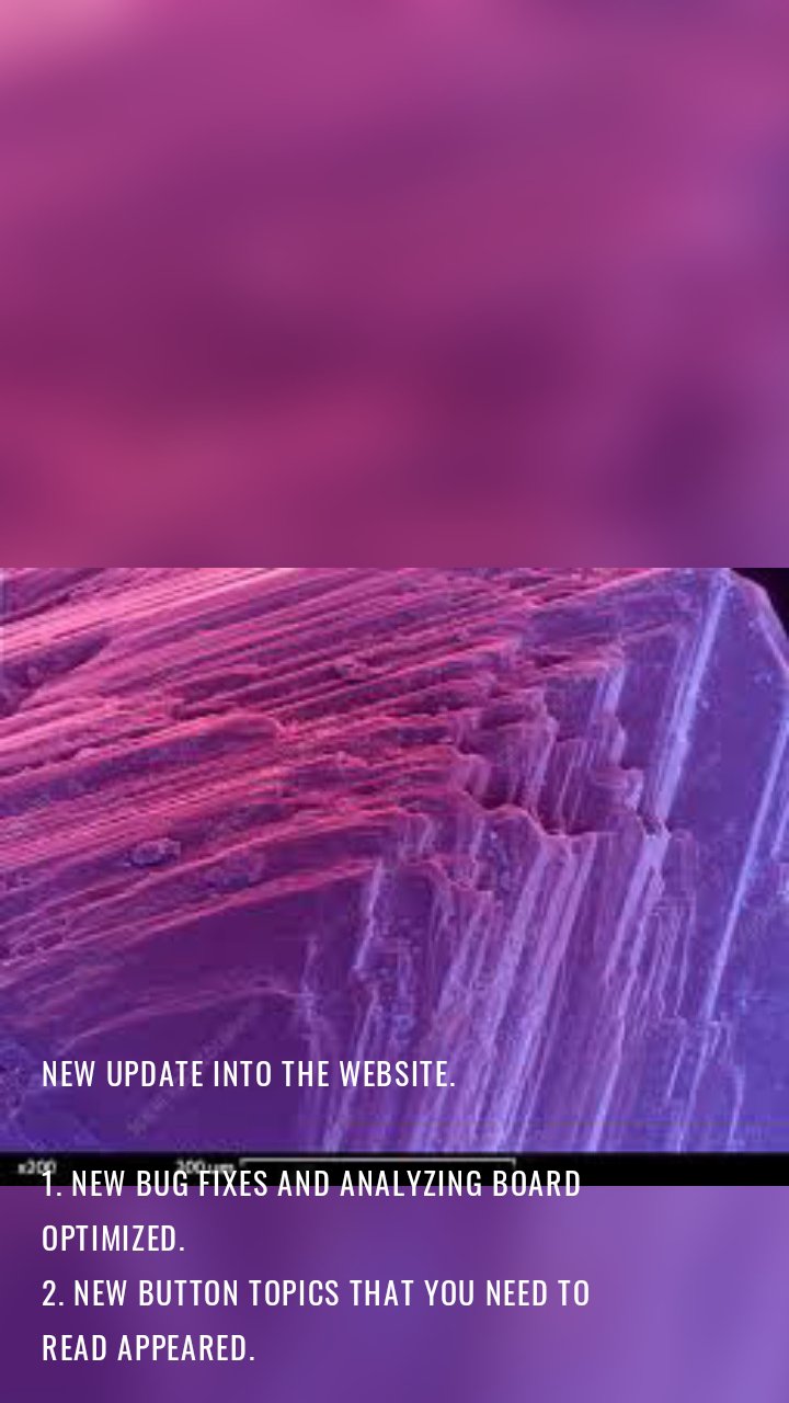 New Update Into The Website.

1. New bug fixes and analyzing board optimized.
2. New button Topics That you need to read Appeared.
